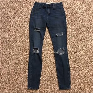 3/$30 PacSun Dark Blue Destroyed Jeggings